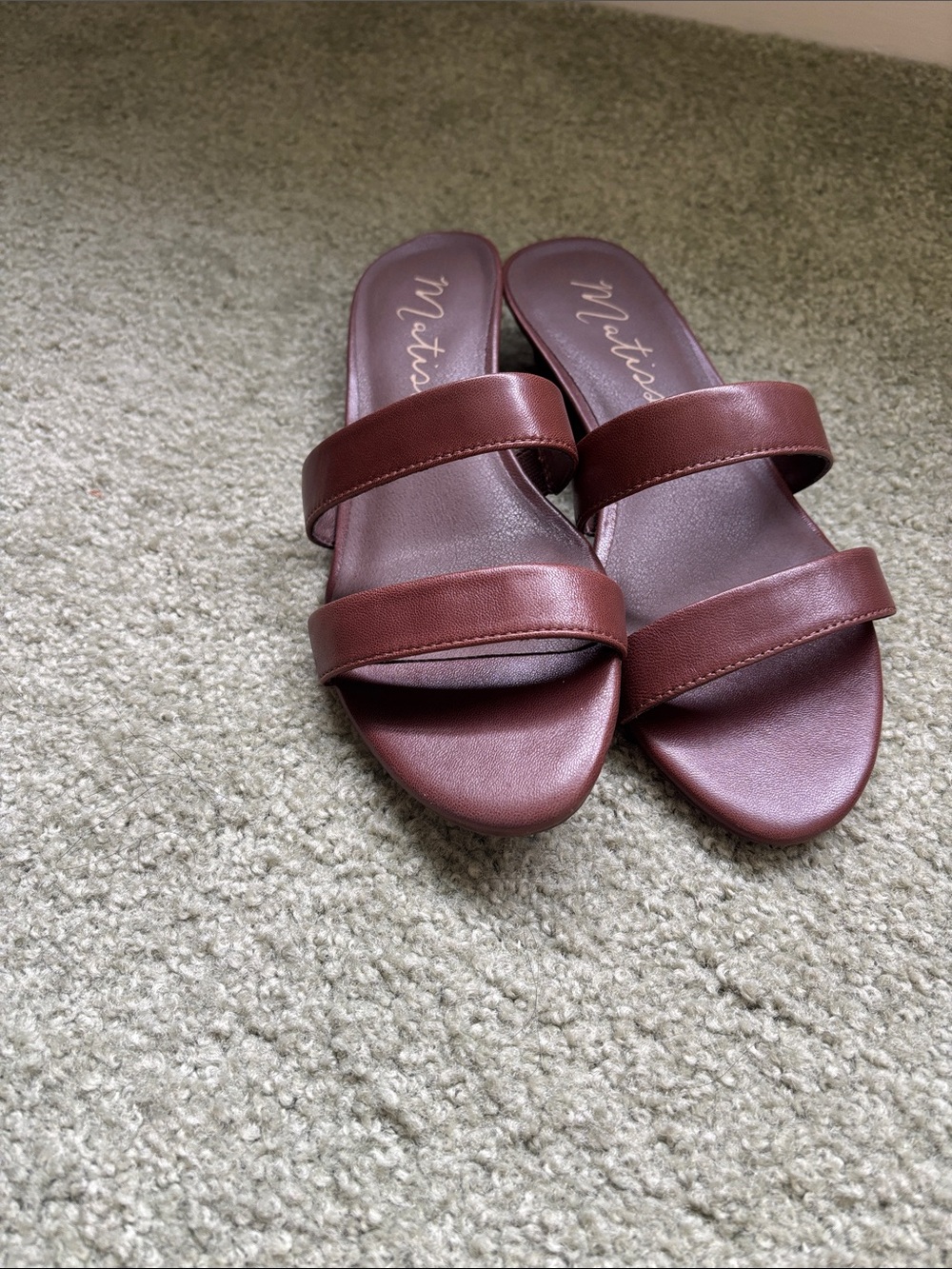 Matisse Women's Double Strap Slide Sandals in Mahogany Brown